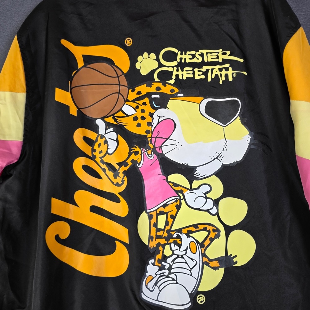 Cheetos Windbreaker Mens M Colorblock Black Pink Yellow Anorak Jacket Streetwear
